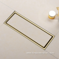 brushed gold tile insert design floor drain